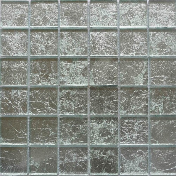 Keramograd коллекция Мозаика стеклянная фольгированная элемент Мозаика Стеклянная Серебро ST030